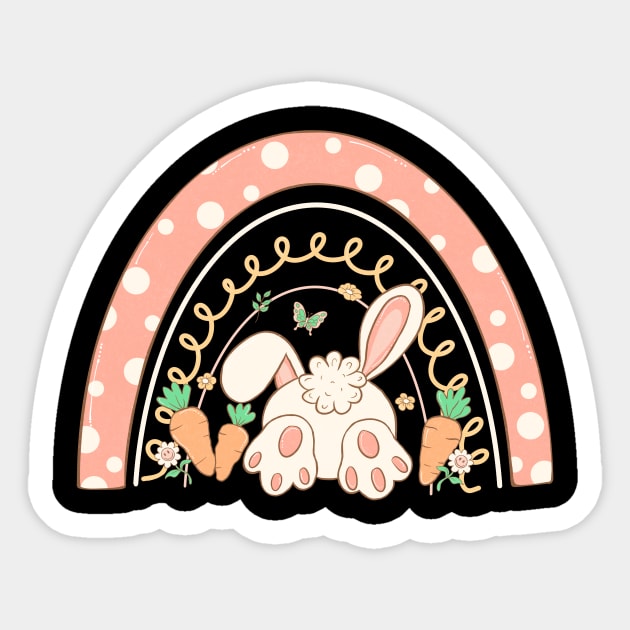 Cute Easter Bunny Resurrection Sunday Sticker by The WYLD Tribe
